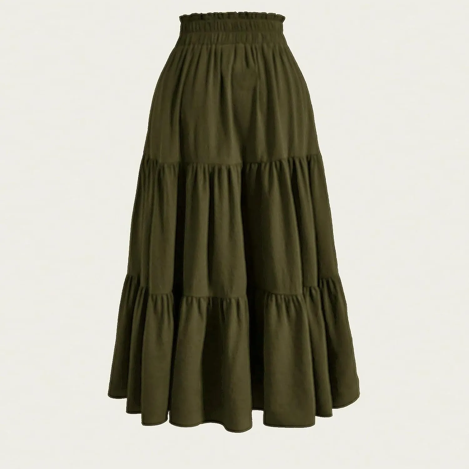 Skirts for Women Summer Flowy Tiered Elastic High Waisted Skirt Vacation A-Line Swing Long Floral Midi Skirts