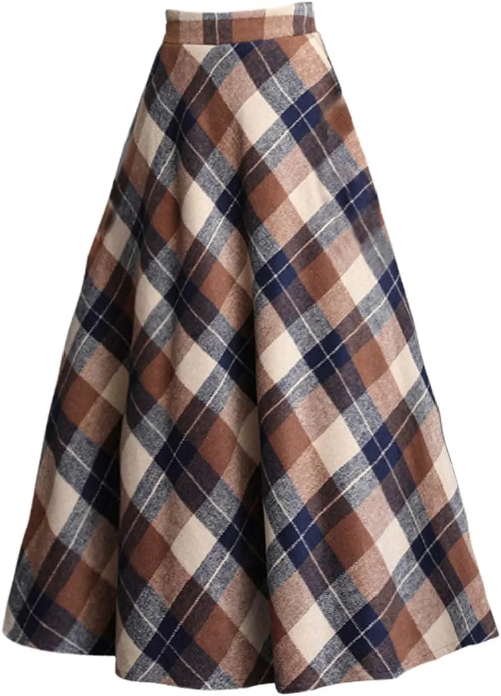 Spring Skirts for Women 2025 Trendy Plaid Pleated Fashion Stylish A-Line Long Skirts for Going Out Vacation Clothes