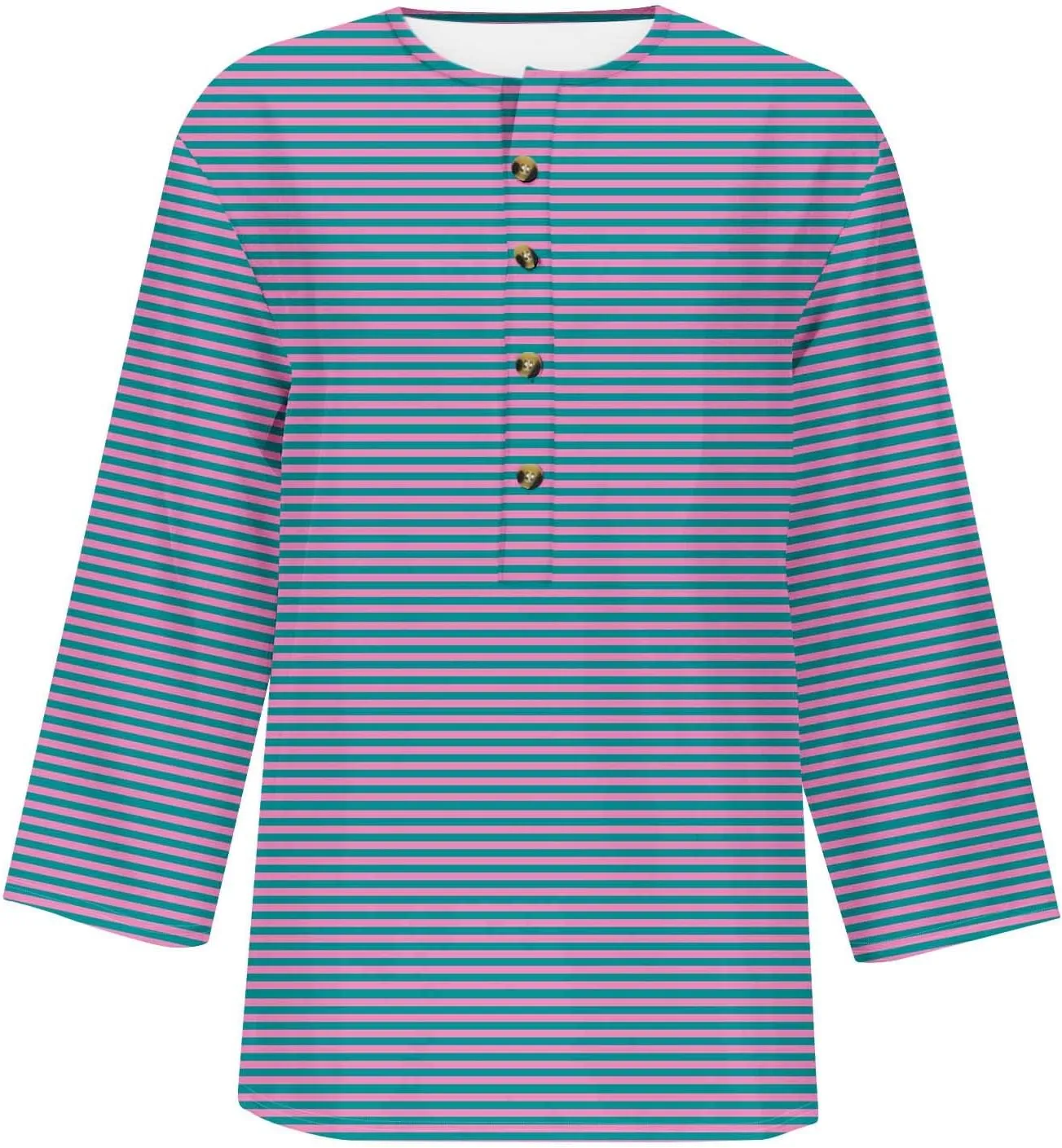 Spring Tops for Women 2025 Trendy Casual 3/4 Sleeve V Neck Button Blouses Business Wear Dressy Ladies Shirts Clothing