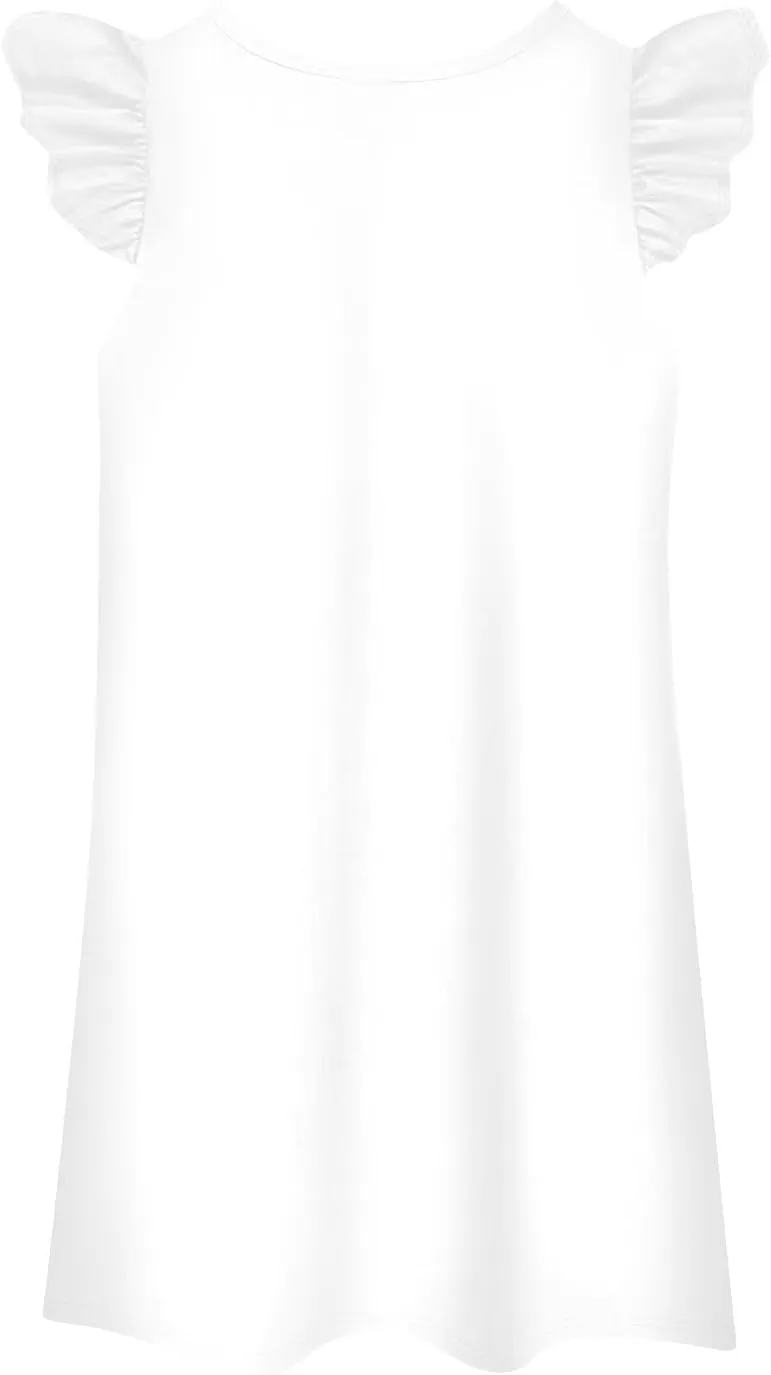 Summer Dresses for Women 2025 Solid Color Round Neck Dresses Tank Dresses Fly Sleeve Dresses Boho Dresses