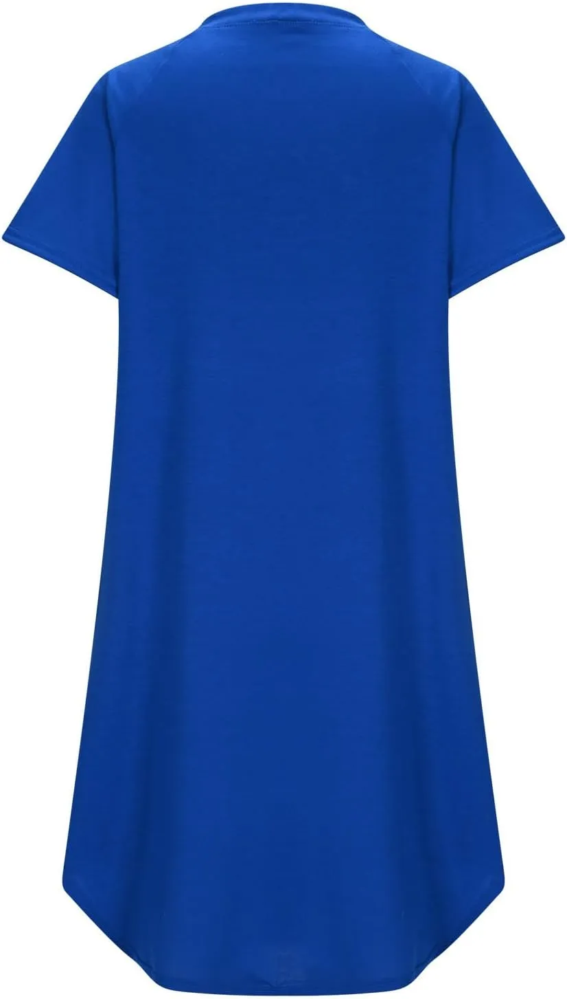Summer Dresses for Women 2025,Button Down Shift Dresses Beach Vacation Fashion Sun Dresses Short Sleeve midi Dresses