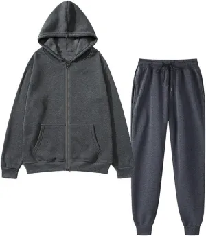 Sweatsuit for Women 2 Piece Outfits Fleece Sweatshirt Sets Zip Up Hoodie Jogger Pants Spring Fall Lounge Matching Set