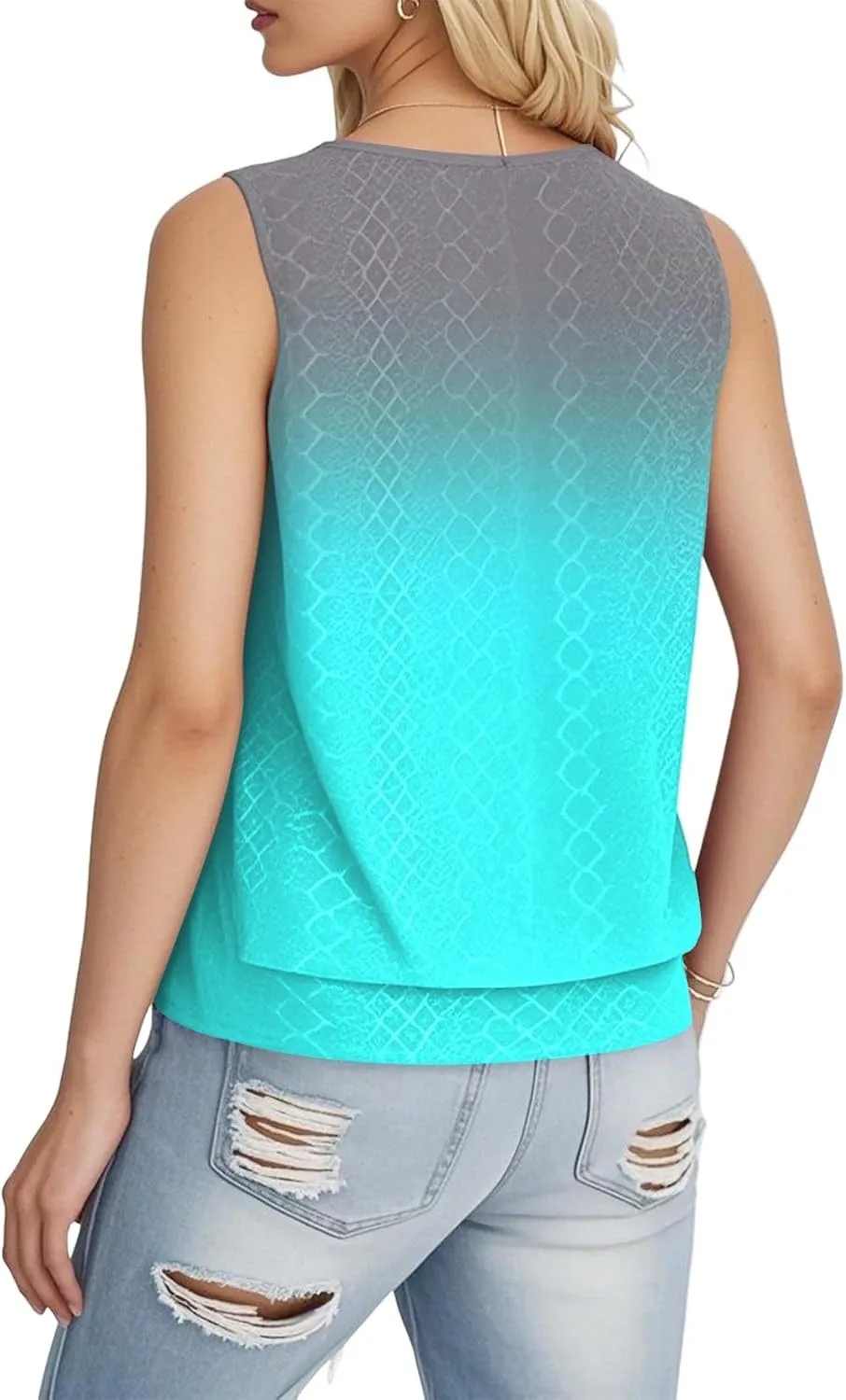 Tank Top for Women 2025 Summer Pleated Sleeveless Crewneck T Shirts Dressy Casual Beach Clothes Trendy Outfits