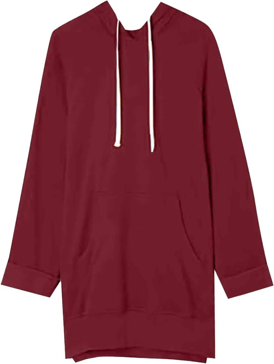The Warmy Oversized Hoodie Dress for Women Trendy Casual Long Sleeve Split Hem Pullover Weighted Hoodie with Pocket