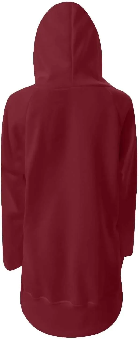 The Warmy Oversized Hoodie Dress for Women Trendy Casual Long Sleeve Split Hem Pullover Weighted Hoodie with Pocket