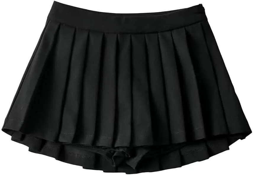 Tooe Women's Preppy Kawaii High Waisted Mini Skirts Aesthetic Cute Pleated Skirts with Shorts Harajuku Japanese Skirts