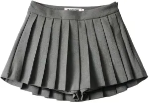 Tooe Women's Preppy Kawaii High Waisted Mini Skirts Aesthetic Cute Pleated Skirts with Shorts Harajuku Japanese Skirts