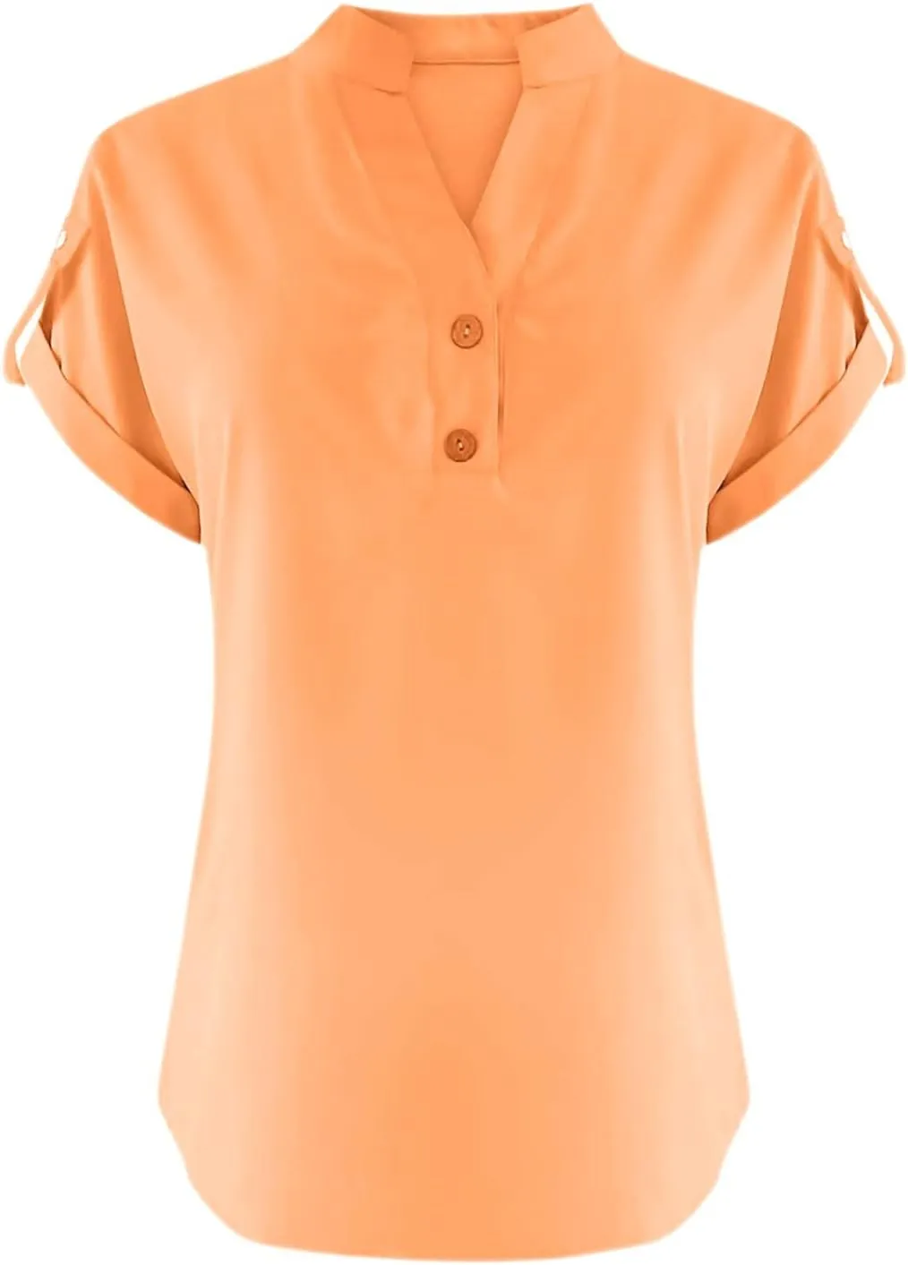 Tops for Women Trendy Summer 2025 Solid Color Cotton Linen T-Shirts Short Sleeve V Neck Blouses Button Down Outfits