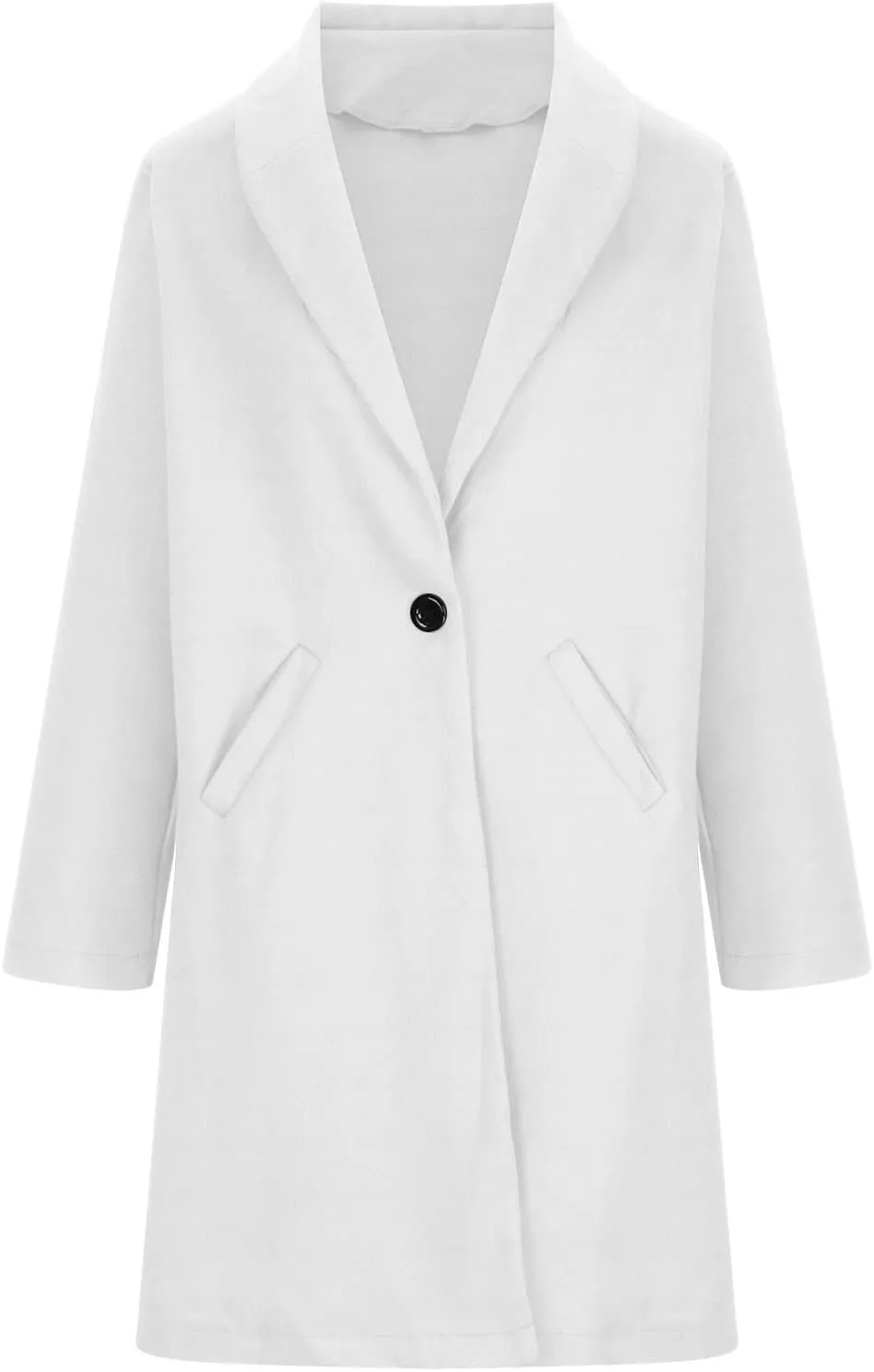 Trendy Fall Winter Trench Coat for Women Long Parka Jackets Elegant Suit Collar Blazer Cardigan Windbreaker