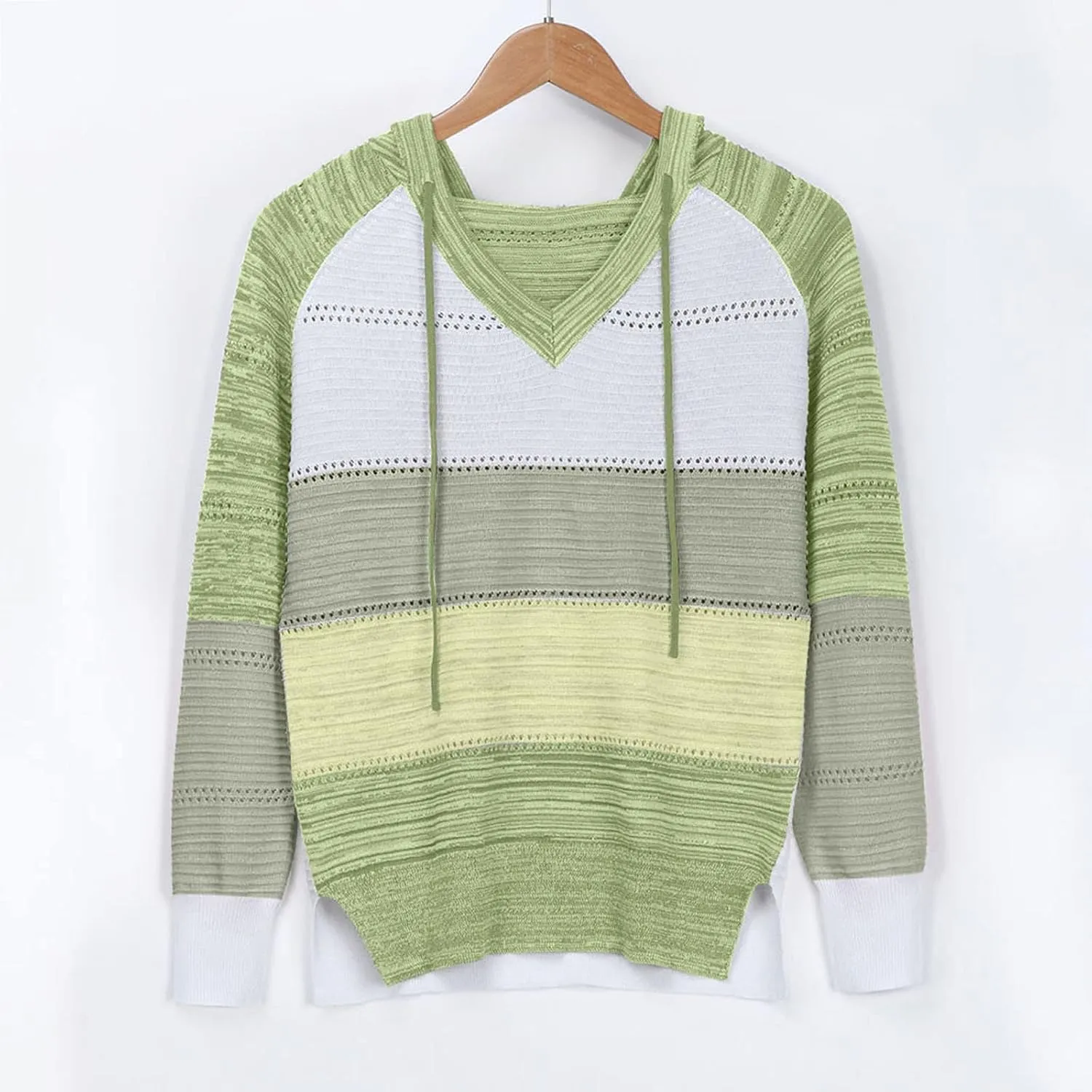 Turtle Necks Tops for Women Oversized Patchwork Hoodies Long Sleeve Hooded Pullover Shirts Thermal Sweater Tops