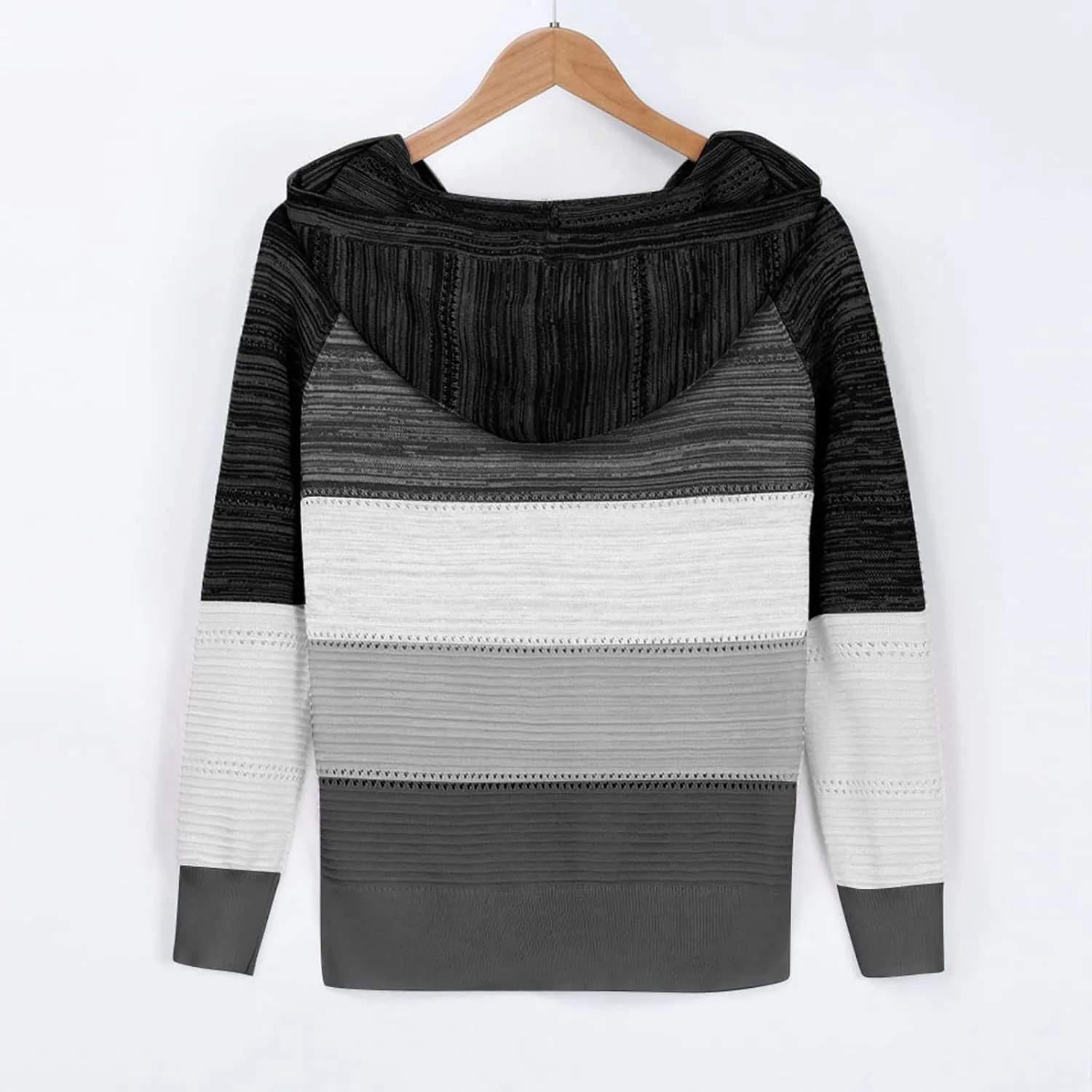 Turtle Necks Tops for Women Oversized Patchwork Hoodies Long Sleeve Hooded Pullover Shirts Thermal Sweater Tops