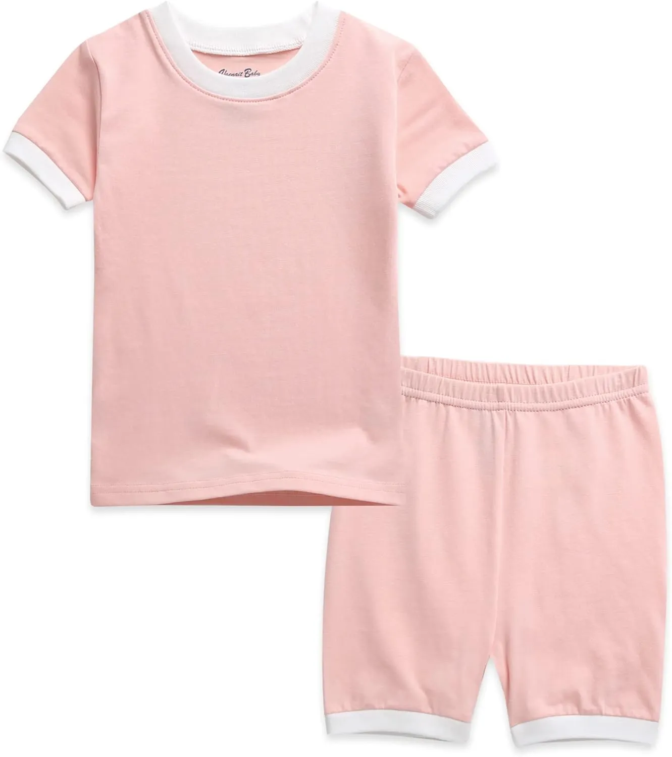 Vaenait Baby 6M-12Y Kids Boys Girls Toddler Solid Cotton Daily Short Summer Pajamas Pyjamas Sleepwear Set Macaron