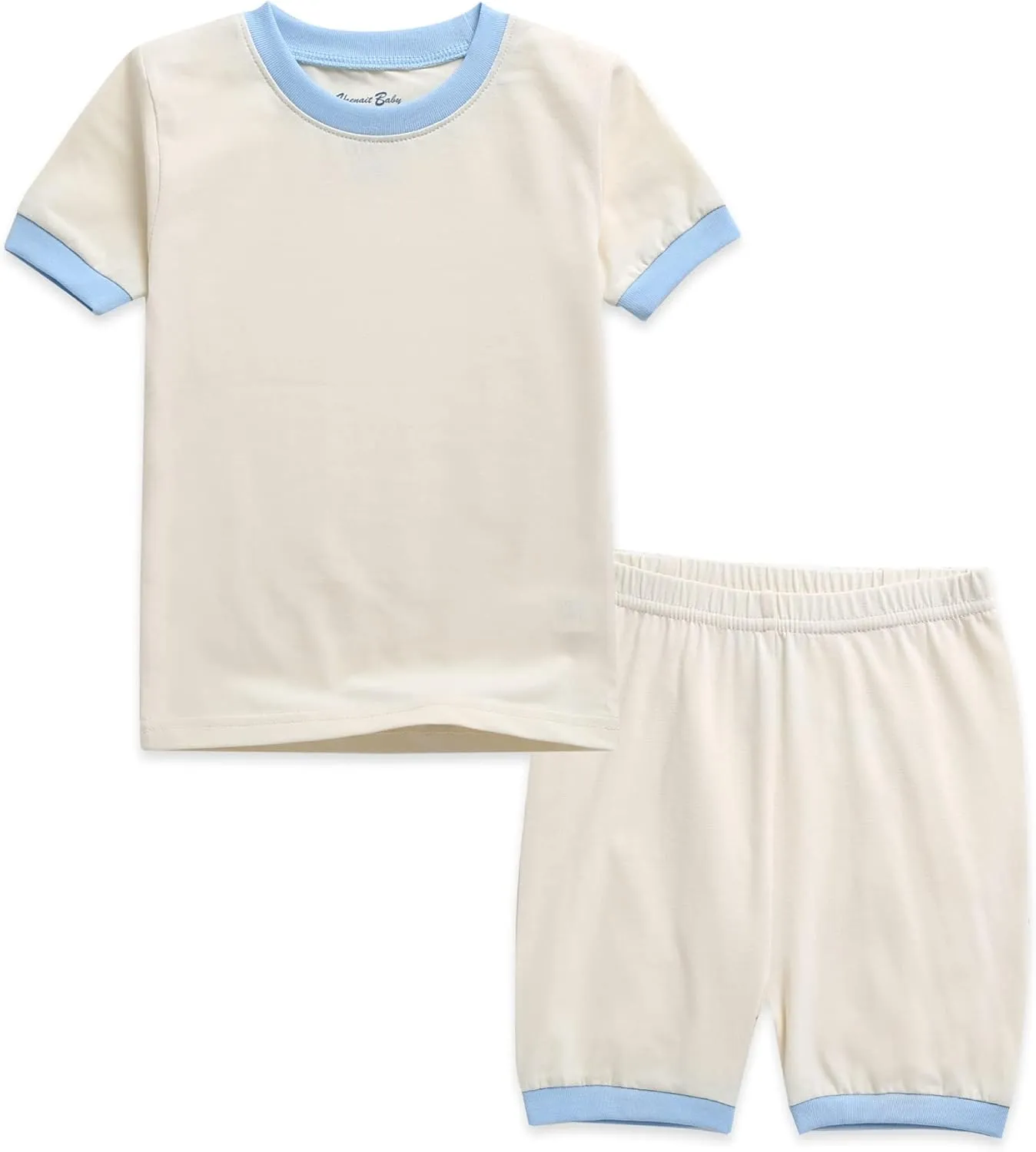 Vaenait Baby 6M-12Y Kids Boys Girls Toddler Solid Cotton Daily Short Summer Pajamas Pyjamas Sleepwear Set Macaron