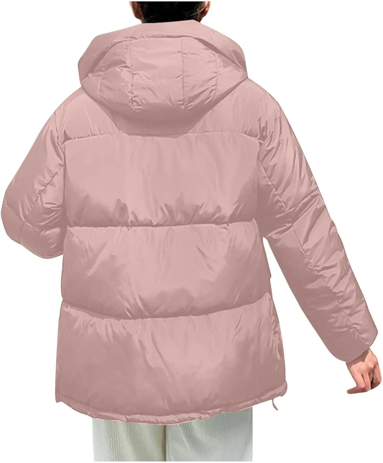 Warm Winter Coats for Women 2024 Trendy Loose Hooded Puffer Jacket Down Coat Puffy Wadded Jackets Overcoat