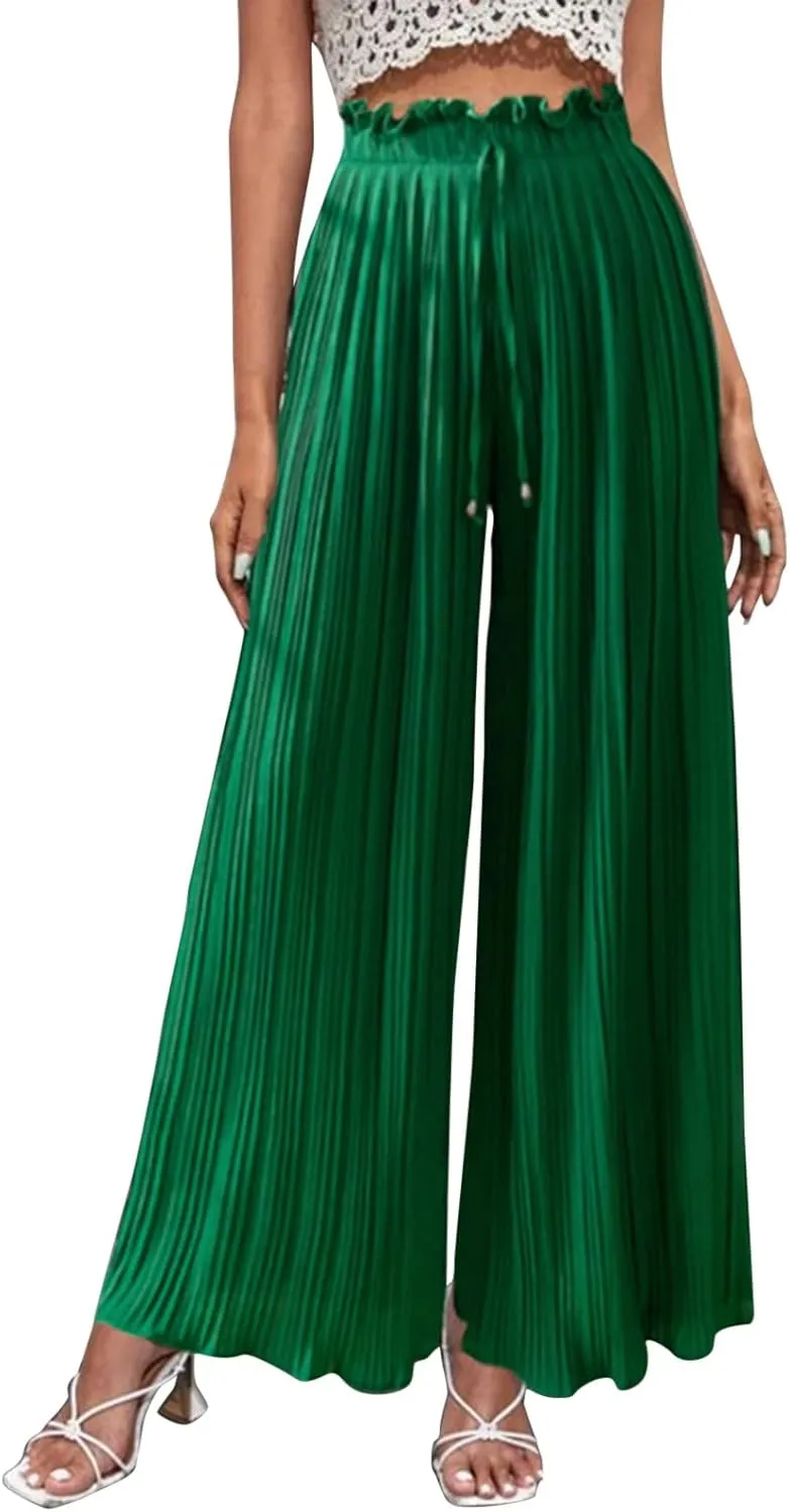 Wide Leg Pants for Women Casual Loose Fit Lounge Pants Lightweight Athletic Harem Pants Walking Linen Pants