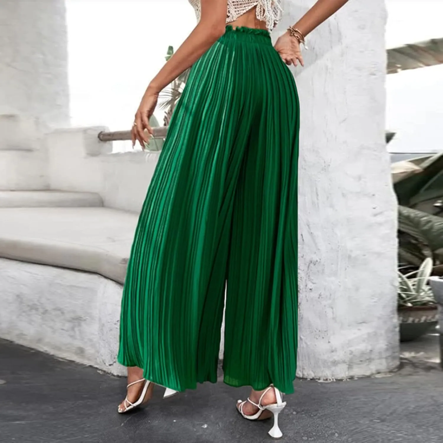 Wide Leg Pants for Women Casual Loose Fit Lounge Pants Lightweight Athletic Harem Pants Walking Linen Pants