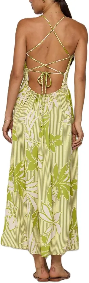 Women Boho Floral Backless Maxi Dress Y2K Spaghetti Strap Sleeveless Bodycon Long Dress Sexy Going Out Sundress