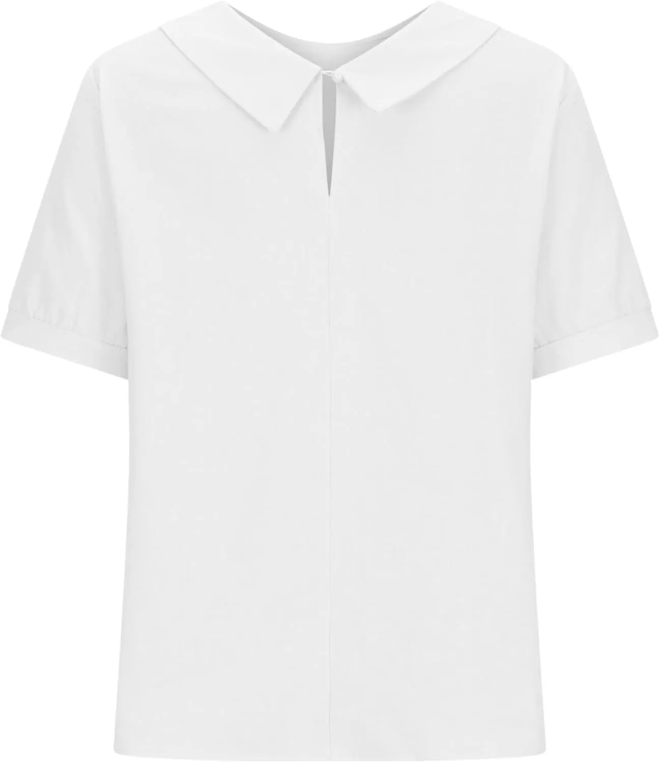 Women Cotton Linen Tops Summer Solid Collared Short Sleeve Shirt Casual Loose Tunic Tops Blouses 2024