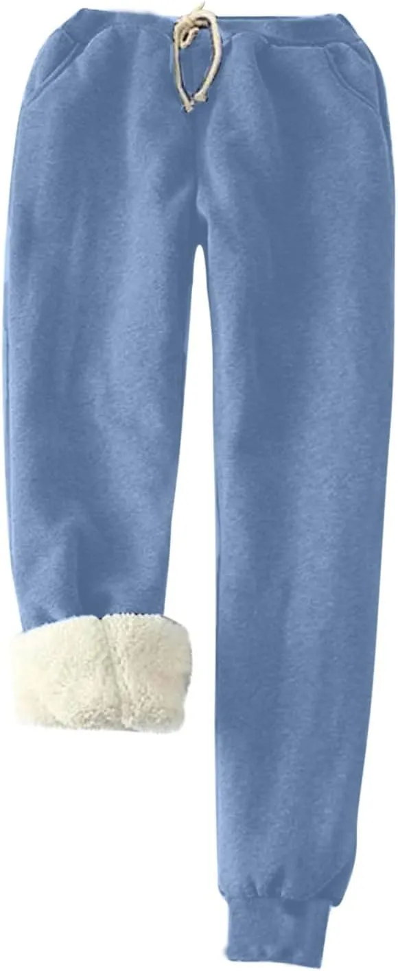 Women Fleece Lined Lounge Set Fall Winter 2 Piece Loungewear Soft Warm Fuzzy Pajamas Long Sleeve Tops with Pants Sets