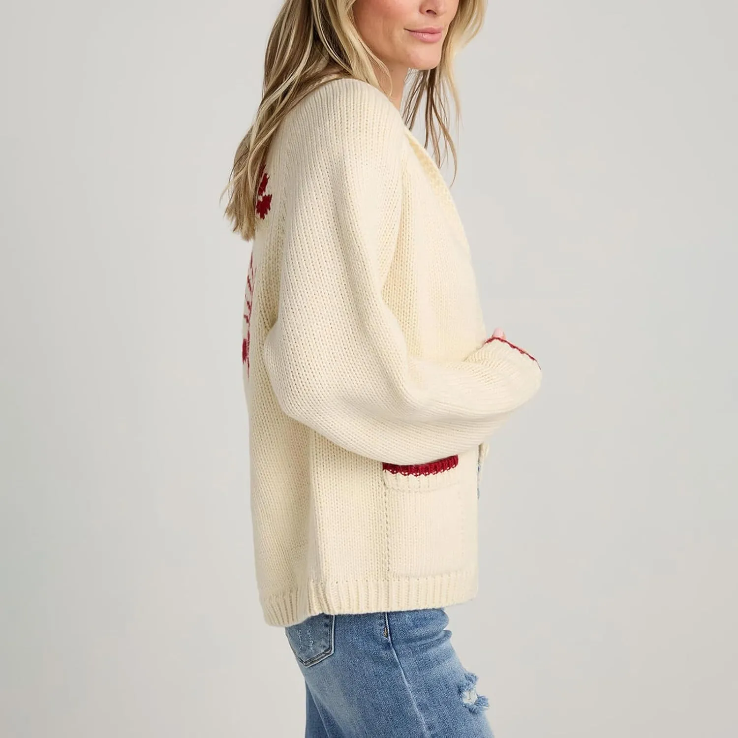 Women Lobster Cardigan Sweater Y2k Long Sleeve Button Down Chunky Knit Top Shirt Fall Winter Jacket Coats