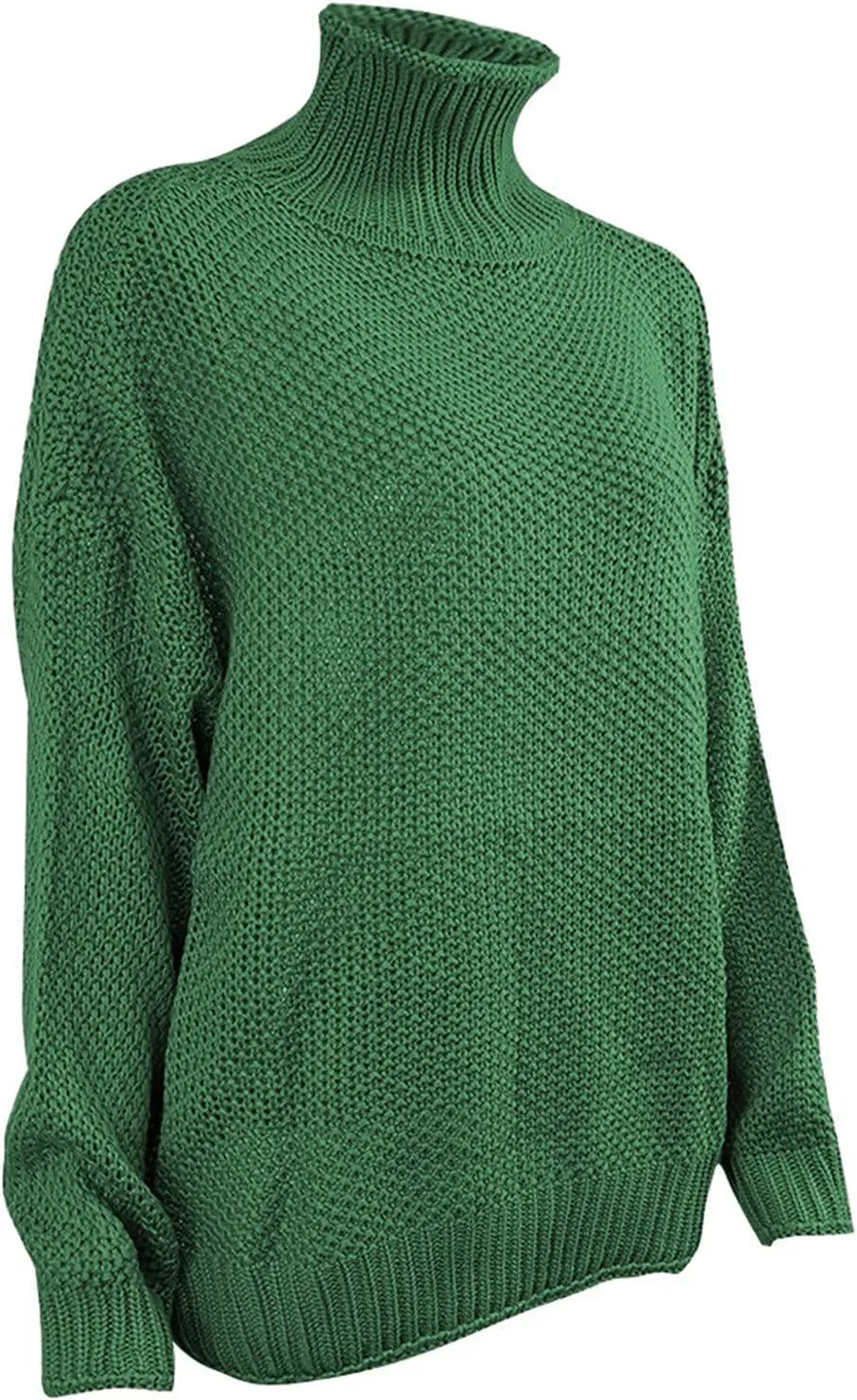 Women Mock Neck Long Batwing Sleeve Sweaters Trending 2023 Fall Winter Clothes Chunky Cable Knit Pullover