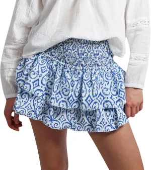 Women Y2K Floral Mini Skirts Lace Low Waist Pleated Ruffled Hem Layered Skirts Striped Beach Ruffle Short Skirts