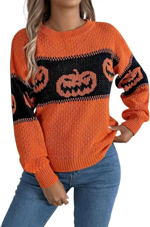 Women's 2024 Fall Fashion Turtleneck Long Sleeve Striped Ribbed Knit Loose Pullover Sweater Tops Crewneck Cozy Tops