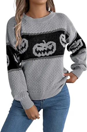Women's 2024 Fall Fashion Turtleneck Long Sleeve Striped Ribbed Knit Loose Pullover Sweater Tops Crewneck Cozy Tops