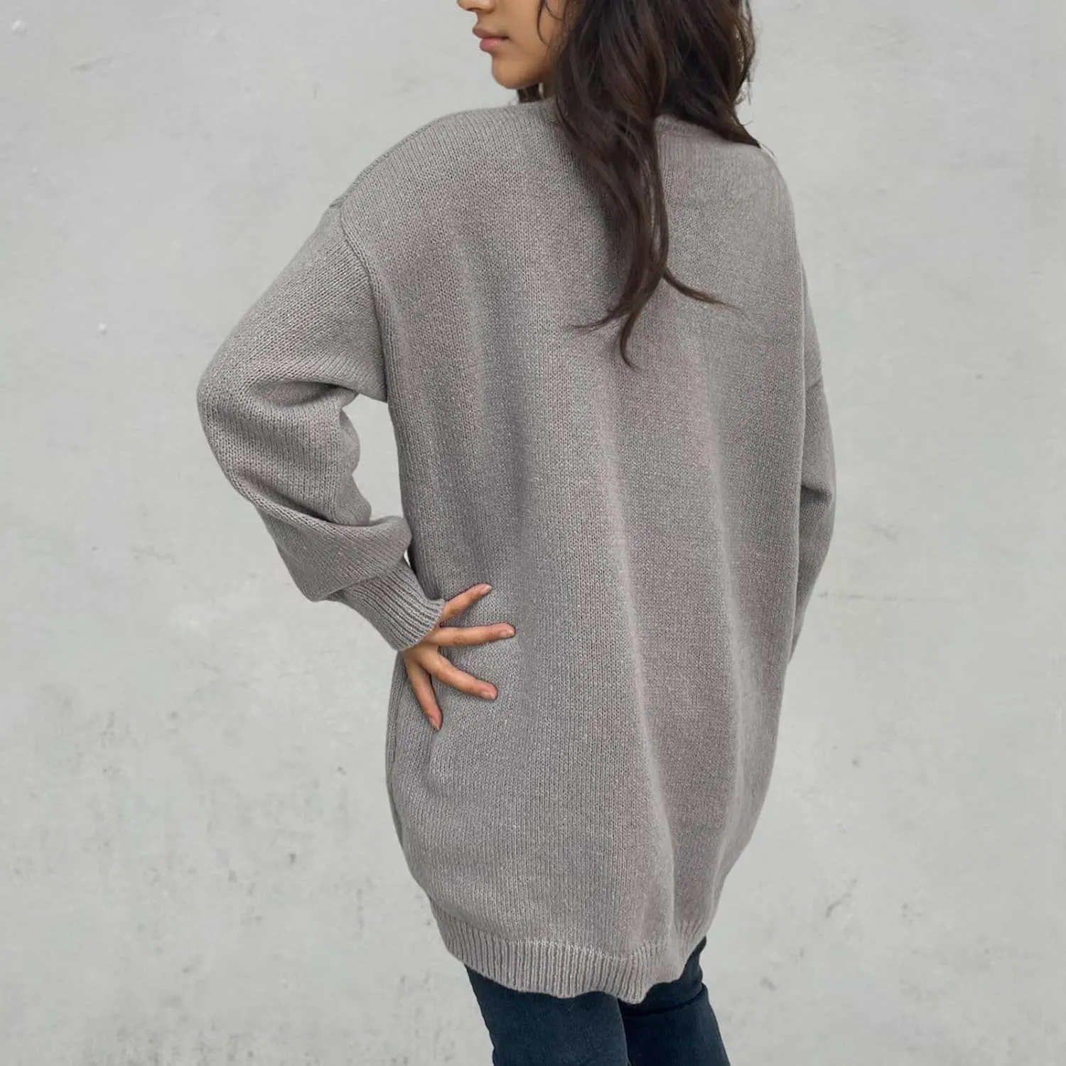 Women's 2024 Turtleneck Long Sleeve Loose Oversized Chunky Knitted Pullover Sweater Jumper Tops Fall Sweater