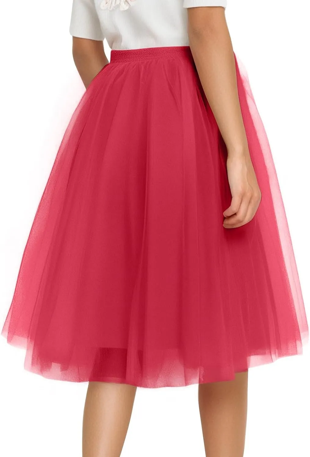 Women's Beach Vacation Clothes Summer Casual Loose Trendy Elastic High Waist Solid Color Party Dance Skirts, S-2XL