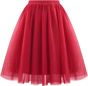 Women's Beach Vacation Clothes Summer Casual Loose Trendy Elastic High Waist Solid Color Party Dance Skirts, S-2XL