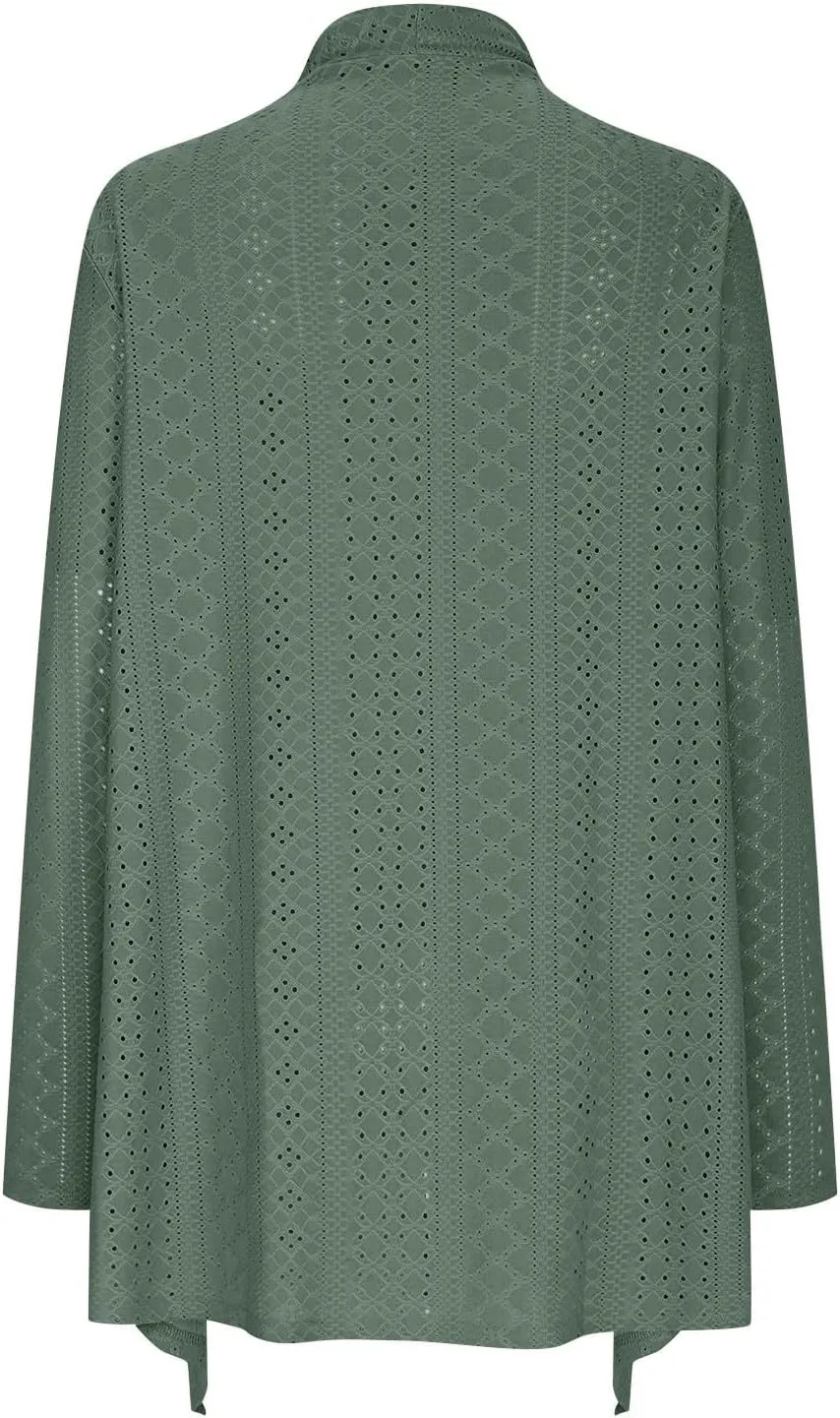 Women's Cardigan Casual Solid mid-Length Open Front Cardigan Sweaters for Women Lightweight Plus Size Outwear Tops
