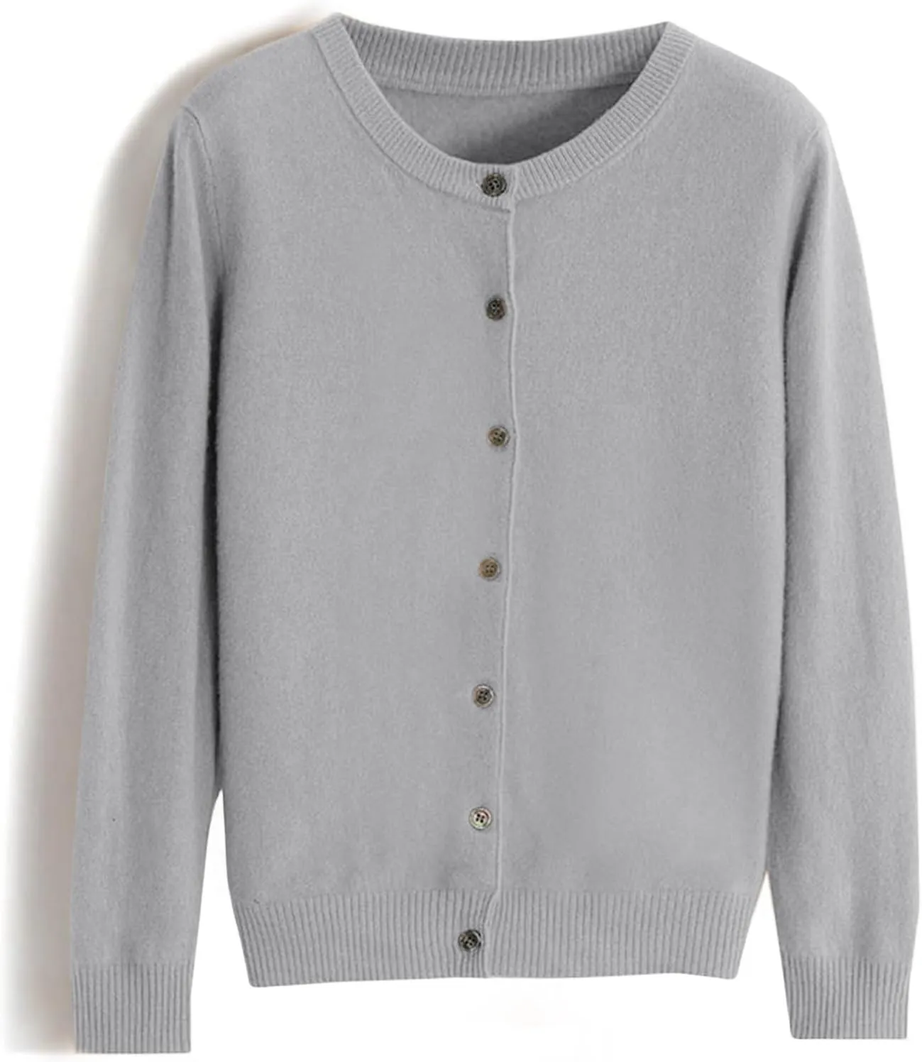Womens Cardigan Slim Fit Long Sleeve Open Front Button Down Crop Top Cardigans Sweater Solid Color Knit Jacket Coats