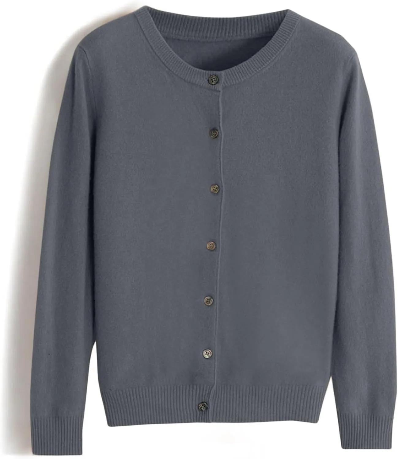 Womens Cardigan Slim Fit Long Sleeve Open Front Button Down Crop Top Cardigans Sweater Solid Color Knit Jacket Coats