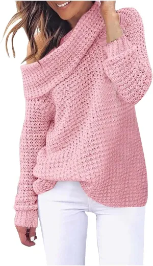 Womens Chunky Cable Knit Sweaters Casual Loose Turtle Neck Long Sleeve Tunic Tops 2024 Fall Trendy Outfits Jumpers