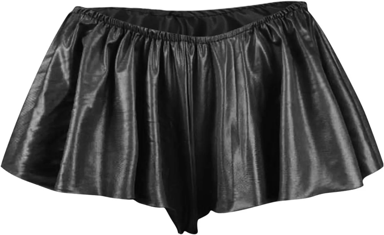 Women's Faux Leather Skirts Pleated Mini Skirts Low Waist Party Skirt Trendy Nightclub Skirt A Line Summer Skirts