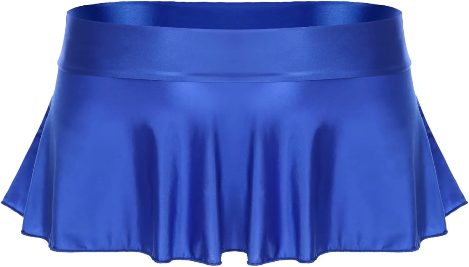 Women's Glossy Oil Low Rise Ruffled Skirts Pleated Mini Skirt Rave Bikini Bottoms