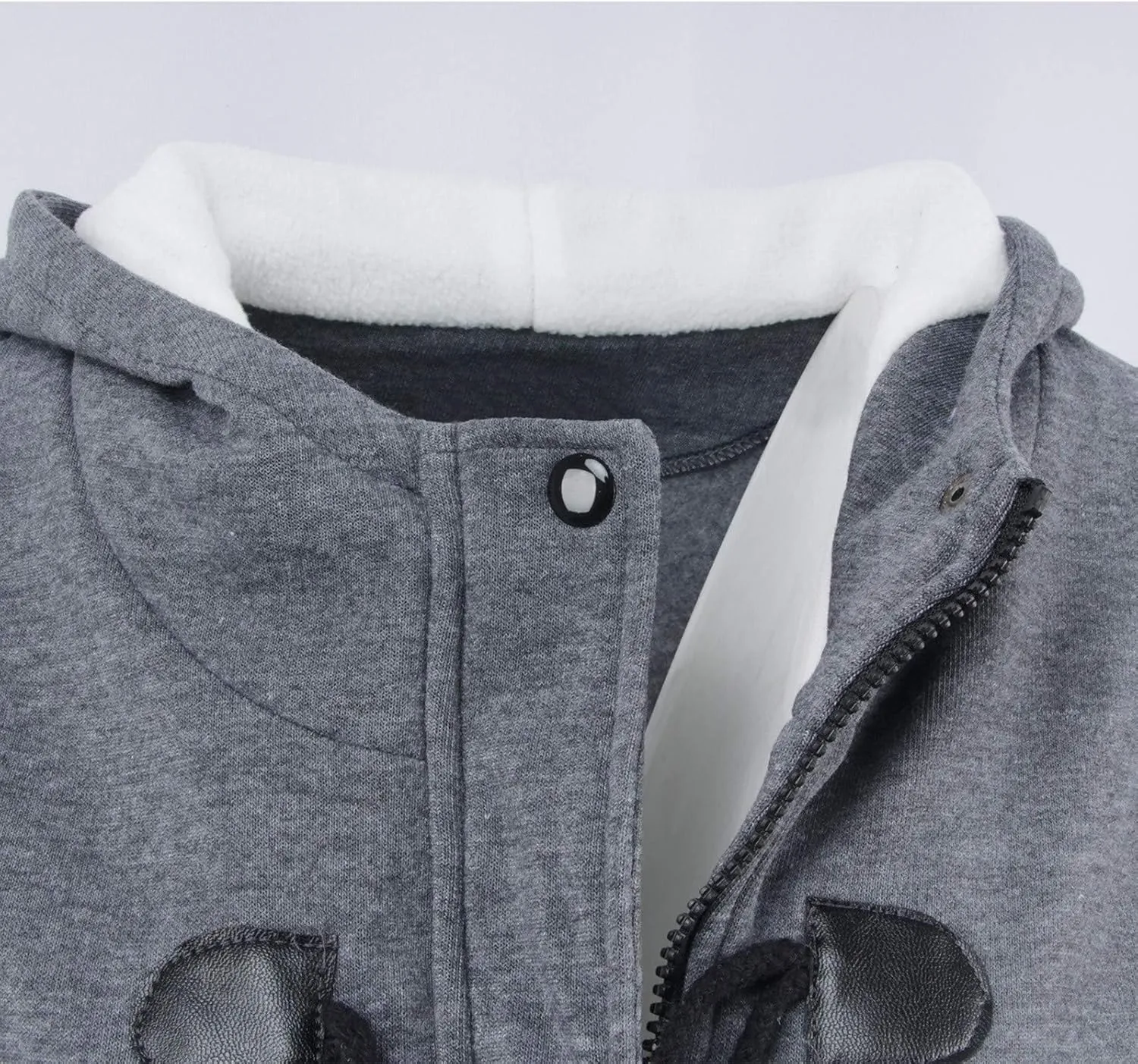 Womens Horn Button Fleece Jacket Hooded Sherpa Lined Coats Classic Fashion Winter Thicken Warm Pea Coat Parkas Outwear