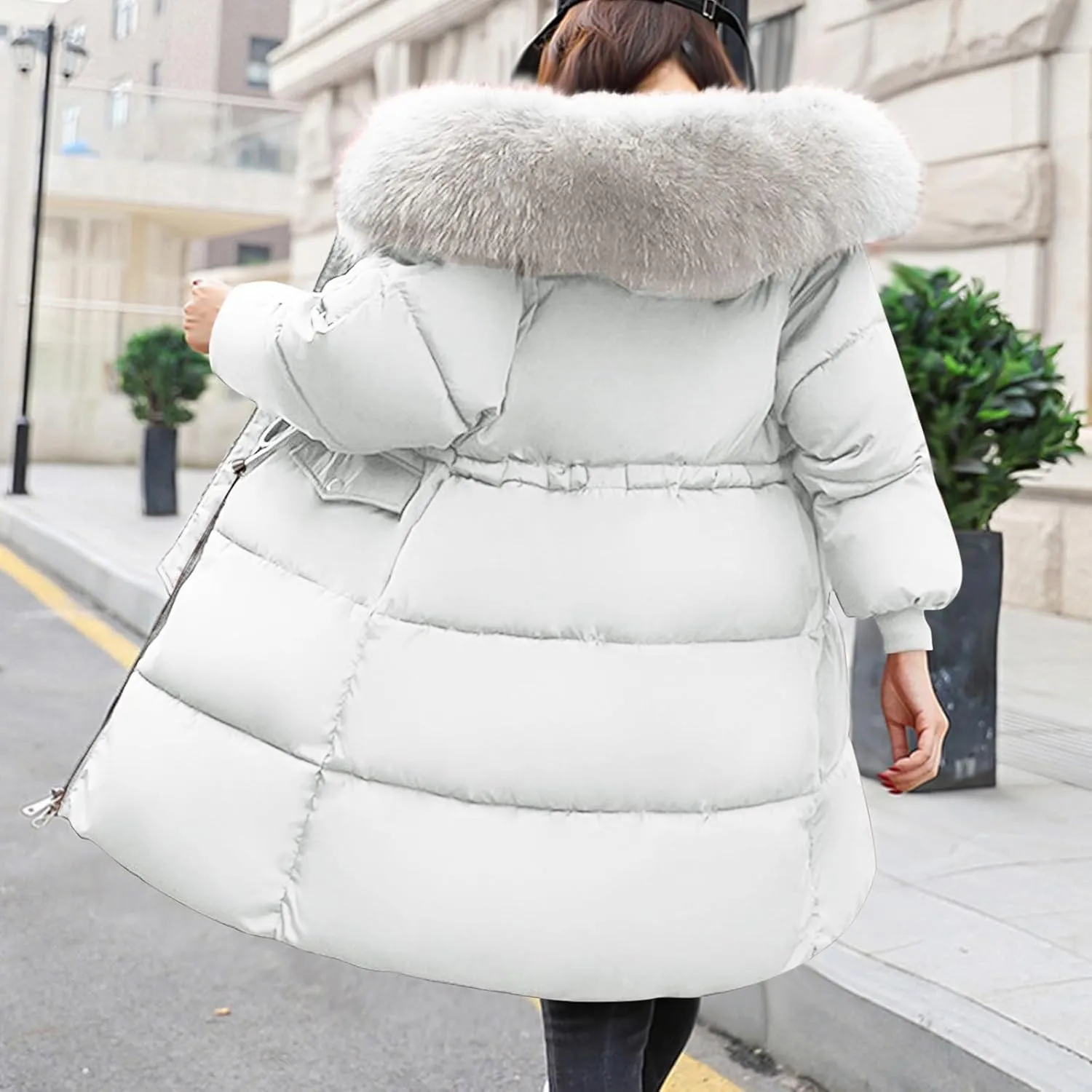Womens Insulated Down Jacket,Womens Puffer Parka Windbreaker Jackets Long Sleeve Comfy Warm Outerwear