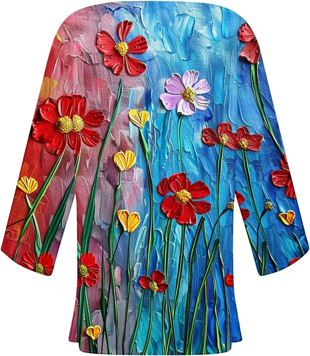 Women's Kimono Cardigan Floral Print Beach Cover Ups 3/4 Sleeve Boho Casual Open Front Tops Hawaii Vacation Outfits