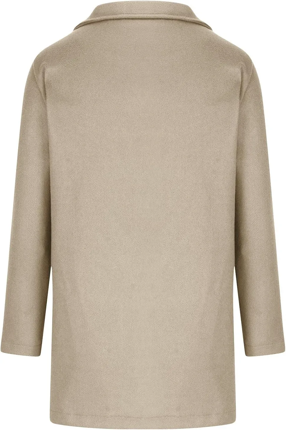 Women's Lapel Collar Single Breasted Fall Winter Warm Coats Wool Blend Pea Coats Casual Solid Color Mid Long Outerwear