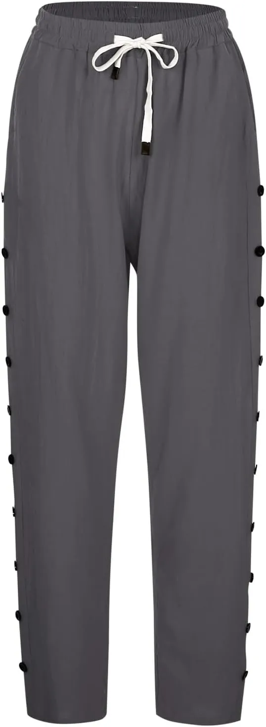 Women's Linen Pants 2024 Summer Drawstring Pants with Pockets Women Wide Leg Pants Swimsuits for Woman Pants Boho