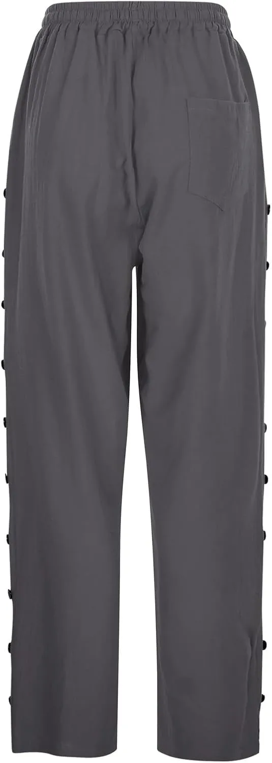 Women's Linen Pants 2024 Summer Drawstring Pants with Pockets Women Wide Leg Pants Swimsuits for Woman Pants Boho
