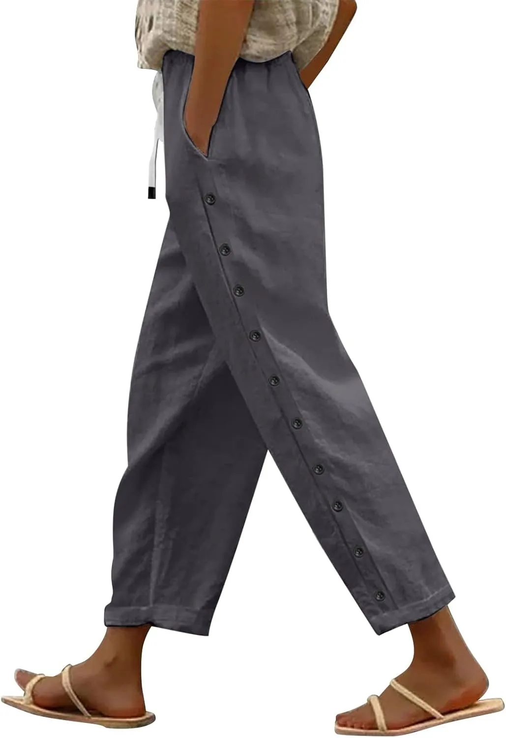 Women's Linen Pants 2024 Summer Drawstring Pants with Pockets Women Wide Leg Pants Swimsuits for Woman Pants Boho