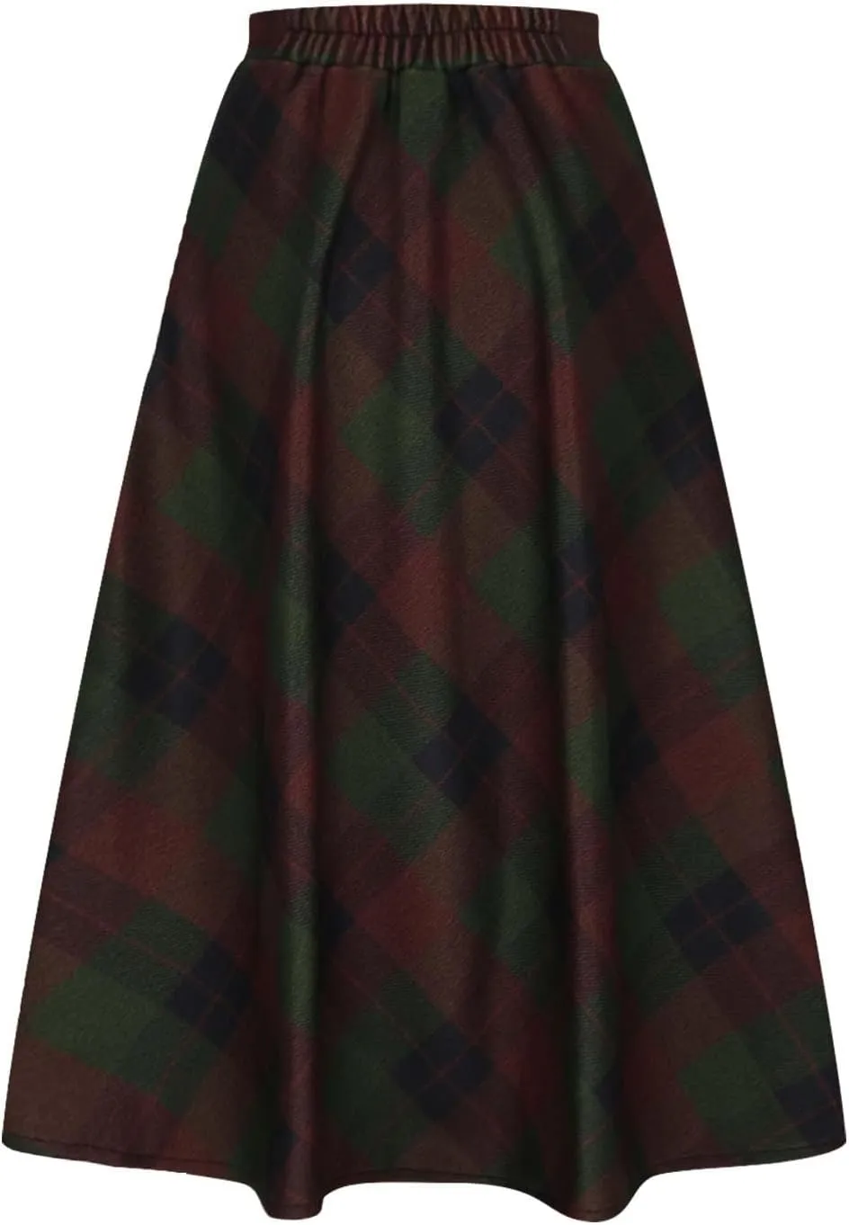 Women's Long Plaid Skirt Fall Winter High Waist A-line Pleated Maxi Skirts 2025 Spring Summer Trendy Vintage Dress