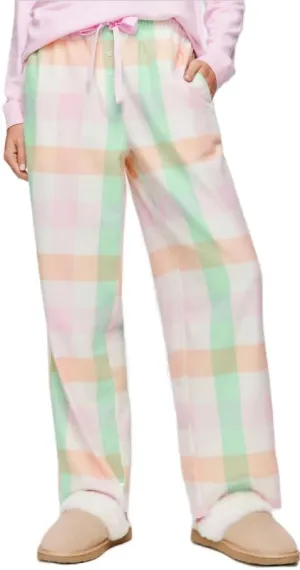 Womens Lounge Bowknot Tie Gingham Pajama Pants Preppy Plaid Sleep Pj Pants Cut Out Side Slit Aesthetic Long Pants