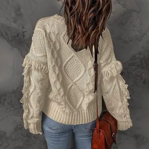 Womens Oversized Fuzzy Knit Sweater Mock Neck Comfy Loose Knitted Pullover Tops Warm Fleece Jumper Tops