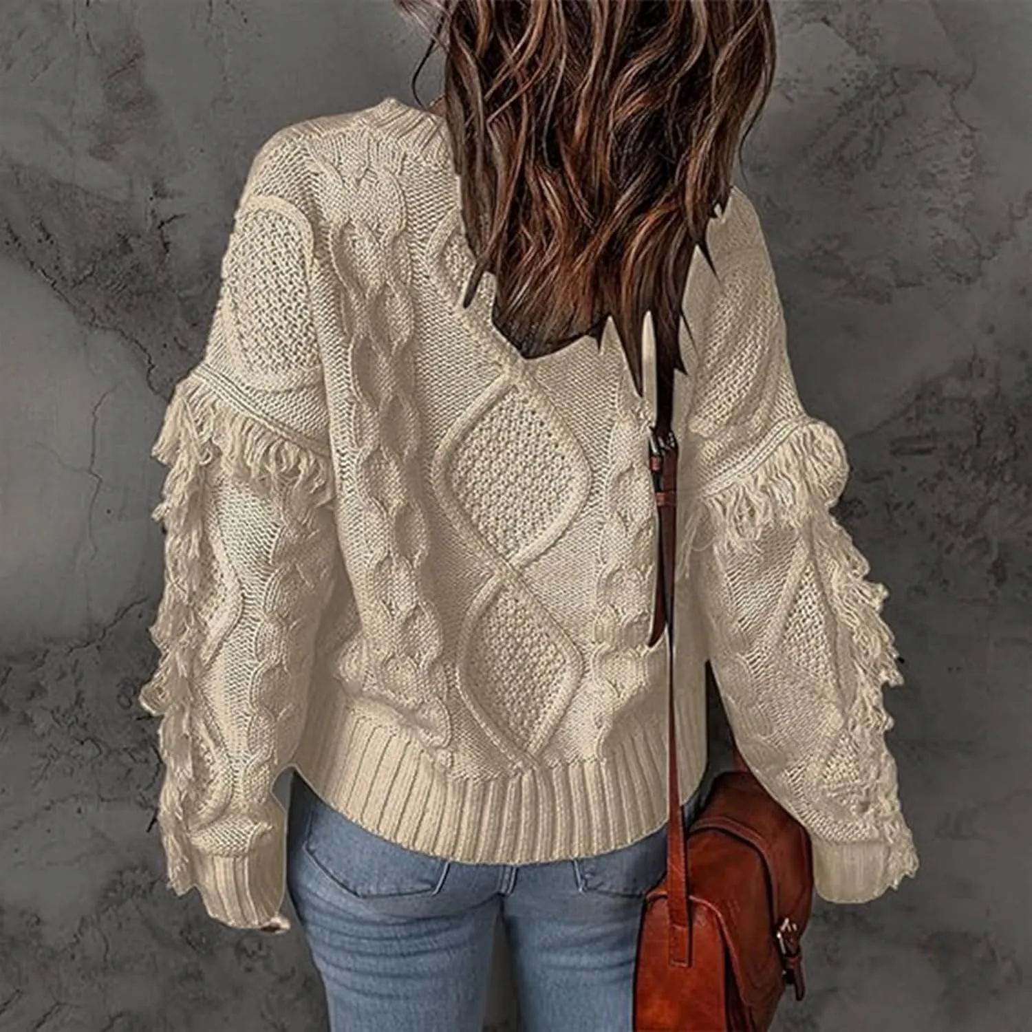 Womens Oversized Fuzzy Knit Sweater Mock Neck Comfy Loose Knitted Pullover Tops Warm Fleece Jumper Tops