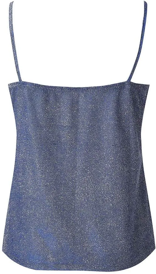 Women's Party Sequin Glitter Y2K Tank Top Rhinestone Sparkle Club Loose Fit Sleeveless Going Out Shirts Sparkly Strap