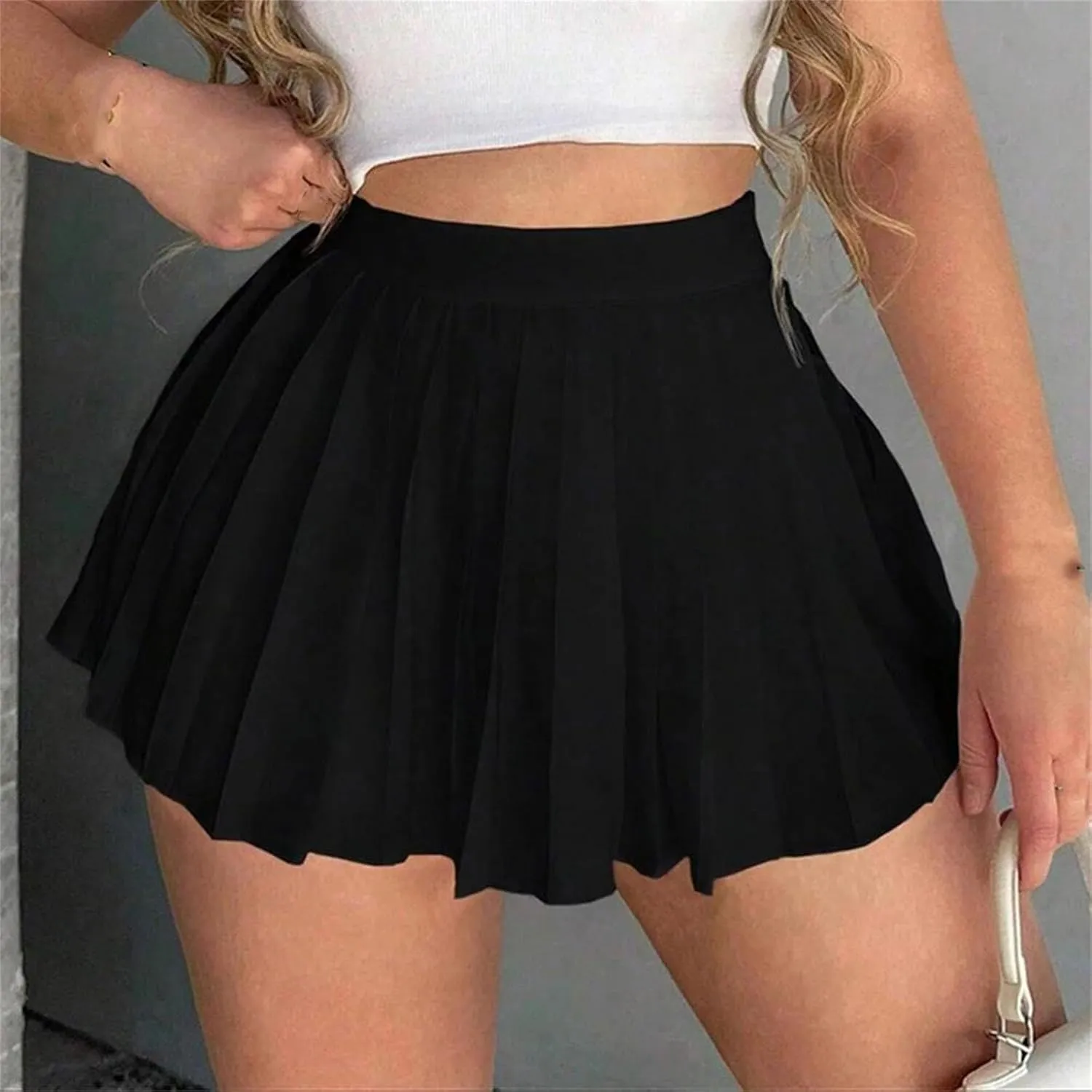Women's Pleated Mini Skirts Summer High Waist Basic Casual Skirts